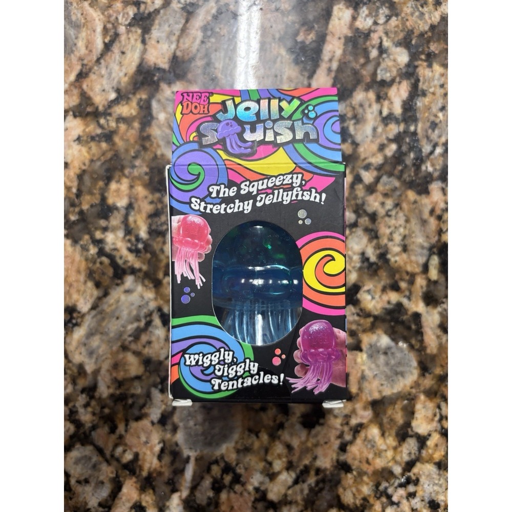 NeeDoh Blue JELLY SQUISH Sparkle Jellyfish Squishy Nee Doh 100% Authentic - Picture 3 of 5